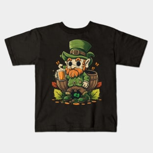 Cowboy gnome having beer Kids T-Shirt